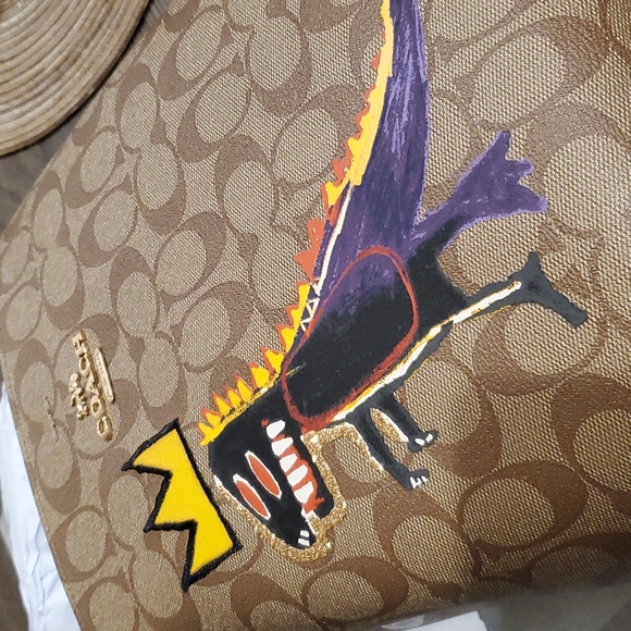 Coach X Jean Michel Basquiat Town Bucket Bag In Signature Canvas - Picture 6 of 9